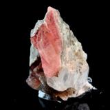 Nambulite, Gypsum
Kombat Mine, Kombat, Grootfontein District, Otjozondjupa Region, Namibia
1.0 x 1.0 x 0.7 cm
ex Chris Stefano
Partial tabular pink-red translucent crystal of nambulite on gypsum. (Author: Don Lum)