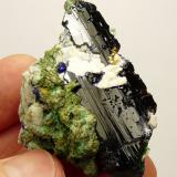 Azurite, malachite, and duftite.
Tsumeb, Namibia
61 x 45 x 30 mm
Same as above. (Author: Pierre Joubert)