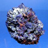 Azurite
Shilu Mine, Yangchun Co., Yangjiang Prefecture, Guangdong Province, China
7 x 6 cm
lustrous, sharp, deep blue tabular azurite "rose" cluster of crystals (Author: Don Lum)