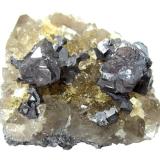 Galena (matrix: quartz, fluorite)
Beihilfe Mine, Halsbrücke, Freiberg District, Erzgebirge, Saxony, Germany
5,5 x 4 cm (Author: Tobi)