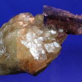 Fluorite, Calcite
Minerva No. 1 Mine (Ozark-Mahoning No. 1 Mine) Ozark-Mahoning Group, Cave-in-Rock Sub-District, Illinois - Kentucky Fluorspar District, Hardin Co., Illinois, USA
12.5 x 8.5 cm (Author: Don Lum)