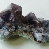 Fluorite (purple)Hollywell Mine, Frosterley, Weardale, North Pennines Orefield, County Durham, England / United Kingdom7x3.5x2.5cm 52g (Author: captaincaveman)