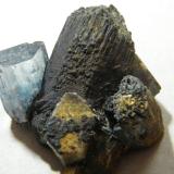 Beryl (var. aquamarine) on Schorl<br />Erongo Mountain, Usakos, Erongo Region, Namibia<br />45x40mm<br /> (Author: Heimo Hellwig)