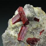 Realgar<br />Baia Sprie Mine, Baia Sprie, Maramures, Romania<br />H: 6 cm x W: 5 cm x D: 4.5 cm; Largest Crystal: 1.<br /> (Author: Adrian Pripoae)