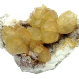 Calcite, amethyst<br />Juchem Quarry, Niederwörresbach, Herrstein, Hunsrück, Rhineland-Palatinate/Rheinland-Pfalz, Germany<br />Specimen size 13 cm, largest calcite crystal 3 cm<br /> (Author: Tobi)