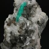 Beryl (variety emerald), Calcite, Quartz<br />Coscuez mining district, Municipio San Pablo de Borbur, Western Emerald Belt, Boyacá Department, Colombia<br />75x60x40mm<br /> (Author: Fiebre Verde)