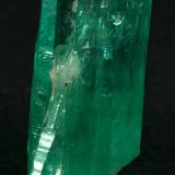 Beryl (variety emerald), Quartz<br />Muzo mining district, Western Emerald Belt, Boyacá Department, Colombia<br />xl=19mm<br /> (Author: Fiebre Verde)