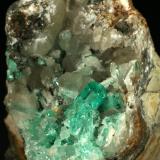 Beryl (variety emerald), Calcite<br />Coscuez mining district, Municipio San Pablo de Borbur, Western Emerald Belt, Boyacá Department, Colombia<br />85x80x60mm - Detail<br /> (Author: Fiebre Verde)