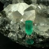 Beryl (variety emerald), Calcite, Pyrite<br />La Pita mining district, Cunas Mine, Municipio Maripí, Western Emerald Belt, Boyacá Department, Colombia<br />100x60x40mm<br /> (Author: Fiebre Verde)