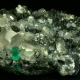 Beryl (variety emerald), Calcite, Pyrite<br />La Pita mining district, Cunas Mine, Municipio Maripí, Western Emerald Belt, Boyacá Department, Colombia<br />100x60x40mm<br /> (Author: Fiebre Verde)