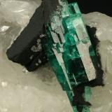 Beryl (variety emerald), Calcite<br />Muzo mining district, Western Emerald Belt, Boyacá Department, Colombia<br />60x45x28mm<br /> (Author: Fiebre Verde)