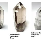 Smoky quartzSwitzerlandSmallest one 5, largest one 7 cm (Author: Tobi)
