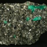 Beryl (variety emerald), Calcite, Pyrite<br />La Pita mining district, Cunas Mine, Municipio Maripí, Western Emerald Belt, Boyacá Department, Colombia<br />105x80x20mm<br /> (Author: Fiebre Verde)