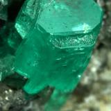 Beryl (variety emerald), Calcite<br />Coscuez mining district, Municipio San Pablo de Borbur, Western Emerald Belt, Boyacá Department, Colombia<br />35x40x55mm<br /> (Author: Fiebre Verde)