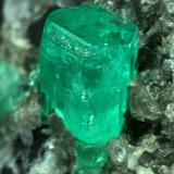 Beryl (variety emerald), Calcite<br />Coscuez mining district, Municipio San Pablo de Borbur, Western Emerald Belt, Boyacá Department, Colombia<br />35x40x55mm<br /> (Author: Fiebre Verde)