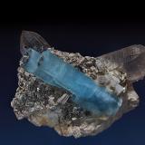 Beryl (var aquamarine), Quartz, Albite, Muscovite<br />Taplejung District, Mechi Zone, Nepal<br />10.0 x 8.3 cm<br /> (Author: am mizunaka)