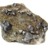 GalenaStahlberg Mine, Müsen, Siegerland, North Rhine-Westphalia/Nordrhein-Westfalen, GermanySpecimen size 6 cm, largest crystal 1 cm (Author: Tobi)