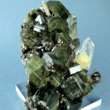 Fluorapatite, quartz, siderite, muscovite and calcite-dolomiteMinas da Panasqueira, Aldeia de São Francisco de Assis, Covilhã, Castelo Branco, Cova da Beira, Centro, Portugal110mm x 72mm. Main fluorapatite crystal size: 30mm wide, 12mm tall. Main quartz crystal size: 41mm tall, 17mm wide (Author: Carles Millan)