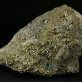 Beryl (variety emerald), Calcite, Pyrite<br />Chivor mining district, El Acuario Mine, Municipio Chivor, Eastern Emerald Belt, Boyacá Department, Colombia<br />105x45x80mm<br /> (Author: Fiebre Verde)