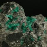 Beryl (variety emerald), Calcite<br />La Pita mining district, Municipio Maripí, Western Emerald Belt, Boyacá Department, Colombia<br />Detail<br /> (Author: Fiebre Verde)