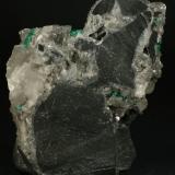 Beryl (variety emerald), Calcite<br />La Pita mining district, Municipio Maripí, Western Emerald Belt, Boyacá Department, Colombia<br />75x55x90mm<br /> (Author: Fiebre Verde)