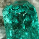 Beryl (variety emerald), Calcite, Pyrite<br />Chivor mining district, Municipio Chivor, Eastern Emerald Belt, Boyacá Department, Colombia<br />Detail - xl=9mm<br /> (Author: Fiebre Verde)