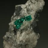 Beryl (variety emerald), Calcite, Pyrite, Quartz<br />La Pita mining district, Municipio Maripí, Western Emerald Belt, Boyacá Department, Colombia<br />60x35mm, main xl=16mm<br /> (Author: Fiebre Verde)