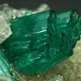 Beryl (variety emerald), Calcite, Pyrite<br />Chivor mining district, Municipio Chivor, Eastern Emerald Belt, Boyacá Department, Colombia<br />42x48x20mm - Detail<br /> (Author: Fiebre Verde)