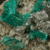 Beryl (variety emerald), Calcite, Pyrite<br />Chivor mining district, Municipio Chivor, Eastern Emerald Belt, Boyacá Department, Colombia<br />42x48x20mm - Detail<br /> (Author: Fiebre Verde)