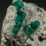 Beryl (variety emerald), Calcite, Pyrite<br />Chivor mining district, Municipio Chivor, Eastern Emerald Belt, Boyacá Department, Colombia<br />Detail<br /> (Author: Fiebre Verde)