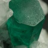 Beryl (variety emerald), Calcite, Parisite<br />Muzo mining district, Western Emerald Belt, Boyacá Department, Colombia<br />70x45x50mm - Detail<br /> (Author: Fiebre Verde)