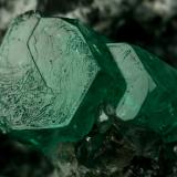 Beryl (variety emerald), Calcite, Pyrite<br />La Pita mining district, Municipio Maripí, Western Emerald Belt, Boyacá Department, Colombia<br />xl=11mm<br /> (Author: Fiebre Verde)