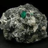 Beryl (variety emerald), Calcite, Pyrite, Dolomite<br />La Pita mining district, Municipio Maripí, Western Emerald Belt, Boyacá Department, Colombia<br />85x70x60mm<br /> (Author: Fiebre Verde)