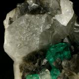 Beryl (variety emerald), Calcite<br />Coscuez mining district, Municipio San Pablo de Borbur, Western Emerald Belt, Boyacá Department, Colombia<br />125x125x85mm<br /> (Author: Fiebre Verde)