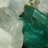 Beryl (variety emerald), Calcite, Pyrite<br />Chivor mining district, Municipio Chivor, Eastern Emerald Belt, Boyacá Department, Colombia<br />40x42x42mm, xl=18mm<br /> (Author: Fiebre Verde)