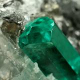 Beryl (variety emerald), Calcite, Pyrite<br />Coscuez mining district, Municipio San Pablo de Borbur, Western Emerald Belt, Boyacá Department, Colombia<br />43x38x50mm,  xl=11mm<br /> (Author: Fiebre Verde)