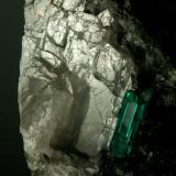 Beryl (variety emerald), Calcite, Pyrite<br />Coscuez mining district, Municipio San Pablo de Borbur, Western Emerald Belt, Boyacá Department, Colombia<br />43x38x50mm,  xl=11mm<br /> (Author: Fiebre Verde)