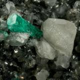 Beryl (variety emerald), Calcite, Pyrite<br />Coscuez mining district, Municipio San Pablo de Borbur, Western Emerald Belt, Boyacá Department, Colombia<br />95x75x75mm, xl=15mm<br /> (Author: Fiebre Verde)