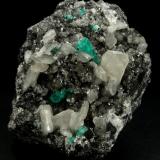 Beryl (variety emerald), Calcite, Pyrite<br />Coscuez mining district, Municipio San Pablo de Borbur, Western Emerald Belt, Boyacá Department, Colombia<br />95x75x75mm, xl=15mm<br /> (Author: Fiebre Verde)