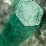 Beryl (variety emerald), Calcite<br />La Pita mining district, Municipio Maripí, Western Emerald Belt, Boyacá Department, Colombia<br />100x50x70mm, largest xl=17mm<br /> (Author: Fiebre Verde)