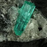 Beryl (variety emerald), Calcite<br />La Pita mining district, Municipio Maripí, Western Emerald Belt, Boyacá Department, Colombia<br />100x50x70mm, largest xl=17mm<br /> (Author: Fiebre Verde)