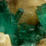 Beryl (variety emerald), Calcite<br />Peñas Blancas Mine, Municipio San Pablo de Borbur, Western Emerald Belt, Boyacá Department, Colombia<br />78x47x31mm - Detail<br /> (Author: Fiebre Verde)