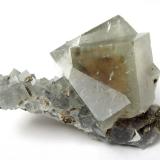 Fluorite<br />Beihilfe Mine, Halsbrücke, Freiberg District, Erzgebirgskreis, Saxony/Sachsen, Germany<br />Specimen size 6 cm, larger twin measures 3 cm<br /> (Author: Tobi)