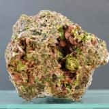 Albita y ClinozoisitaLos Arenales Quarry, Monte La Rocha de Piquer, Torás, Comarca Alto Palancia, Castellón / Castelló, Valencian Community / Comunitat Valenciana, Spain40x30 mm (Autor: Juan Espino)