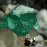 Beryl (variety emerald), Calcite<br />La Pita mining district, Polveros Mine, Municipio Maripí, Western Emerald Belt, Boyacá Department, Colombia<br />115x75x115mm, xl=20mm<br /> (Author: Fiebre Verde)