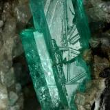 Beryl (variety emerald), Calcite<br />La Pita mining district, Polveros Mine, Municipio Maripí, Western Emerald Belt, Boyacá Department, Colombia<br />115x75x115mm, xl=20mm<br /> (Author: Fiebre Verde)