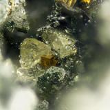Daqingshanite-(Ce)<br />Poudrette Quarry, Mont Saint-Hilaire, La Vallée-du-Richelieu RCM, Montérégie, Québec, Canada<br />FOV = 2mm<br /> (Author: Doug)