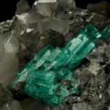 Beryl (variety emerald), Calcite, Fluorite<br />La Pita mining district, Municipio Maripí, Western Emerald Belt, Boyacá Department, Colombia<br />170x120x95mm, aggregate=50x22mm<br /> (Author: Fiebre Verde)