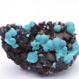 CrisocolaMina Shangulowé, Distrito Kambove, Cinturón de cobre de Katanga, Katanga (Shaba), República Democrática del Congo (Zaire)25 x 15 x 13 mm. (Autor: Iván Blanco (PDM))