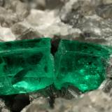 Beryl (variety emerald), Calcite<br />La Pita mining district, Municipio Maripí, Western Emerald Belt, Boyacá Department, Colombia<br />60x55x80mm, xl=6+8mm<br /> (Author: Fiebre Verde)